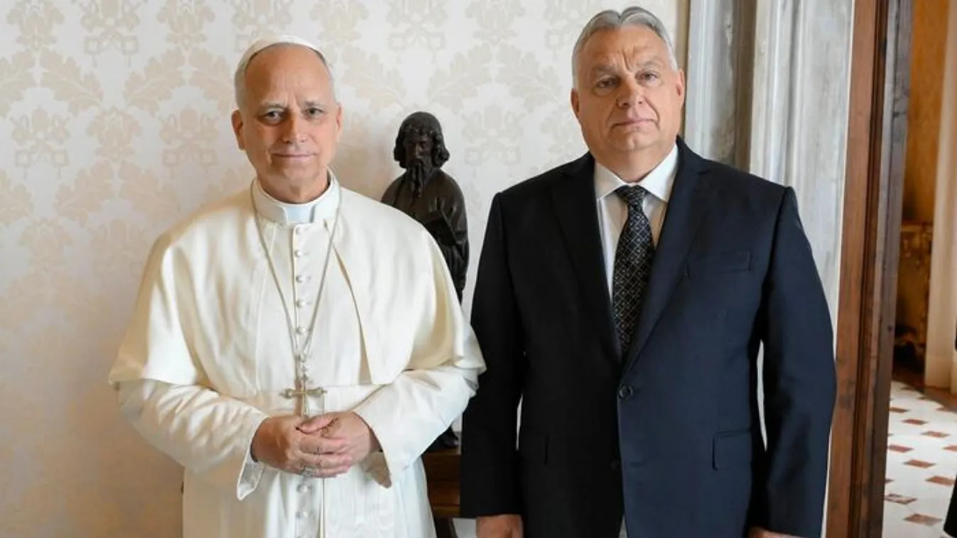 Látványos fotókon XIV. Leó pápa és Orbán Viktor találkozója