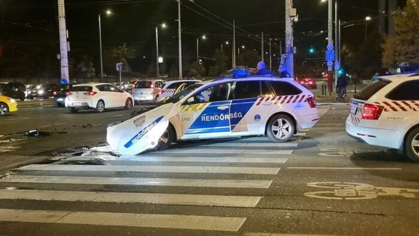 Rendőrautó karambolozott a Puskás Ferenc Stadionnál