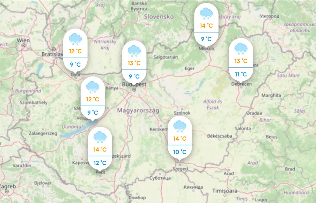 Időjárás: Mutatjuk a pénteki hőmérsékletet. Fotó: Köpönyeg.hu