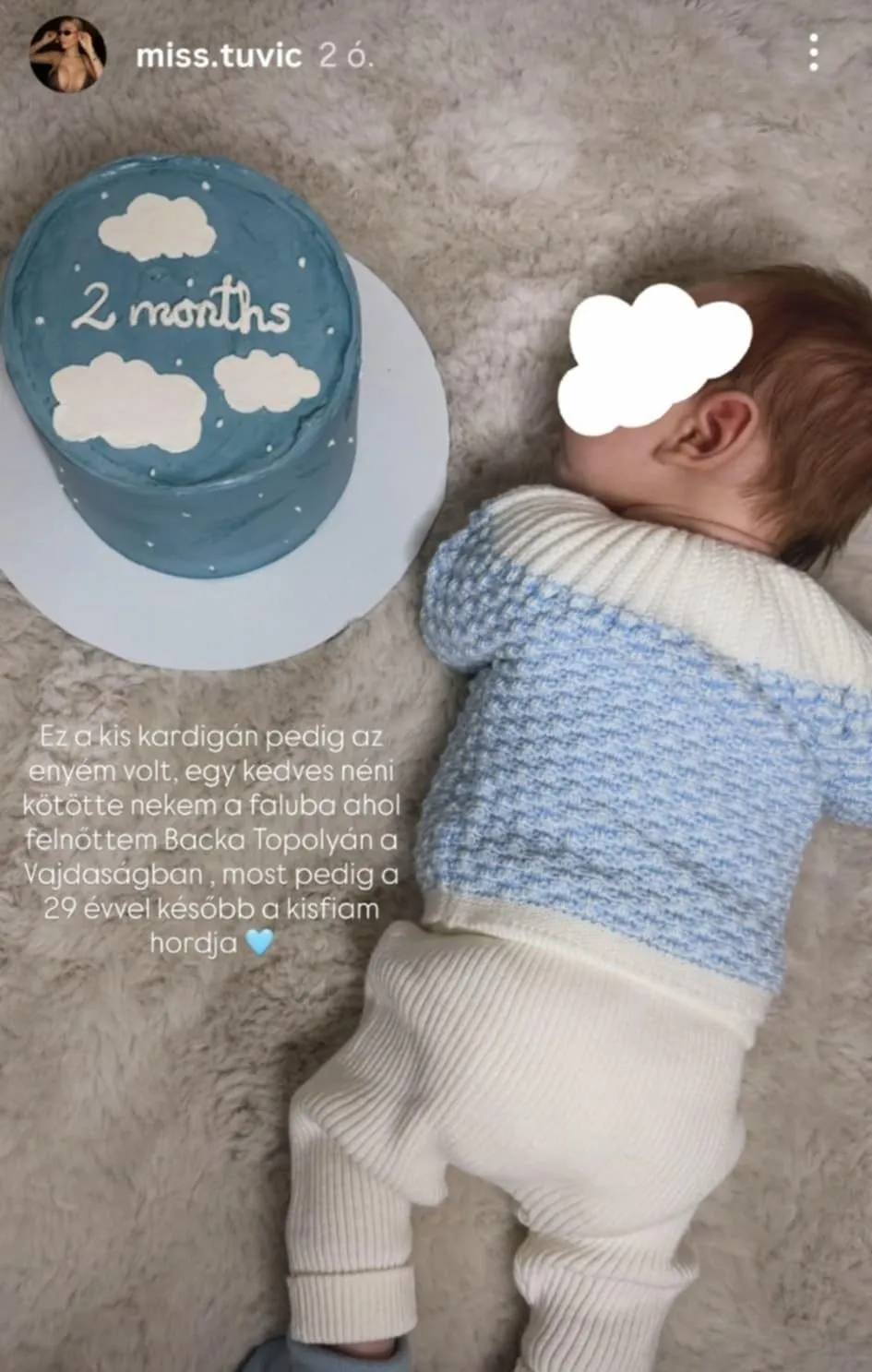 Tuvic Alexandra gyermeke két hónapos 
