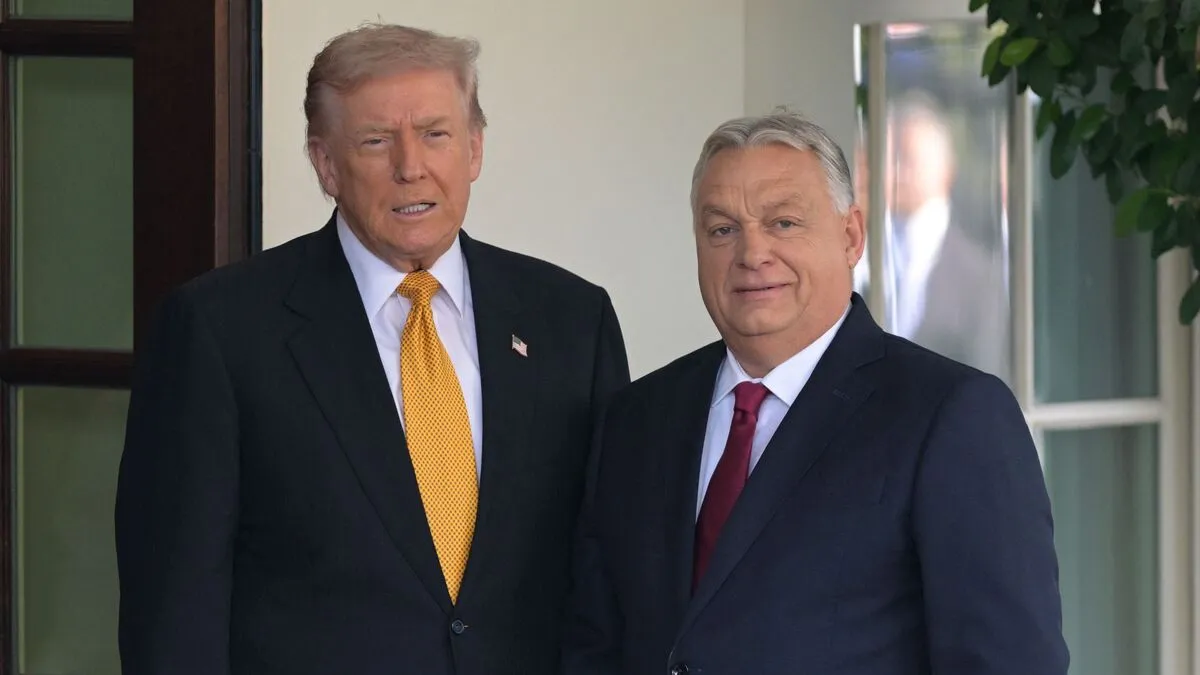 alt=Orbán Viktor az amerikai elnökkel, Donald Trump-pal tárgyalt Washingtonban az aktuális kérdésekről 