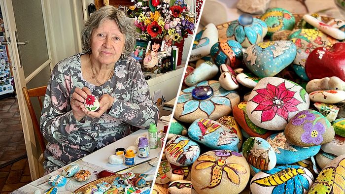 A 83 éves Krisztina köveken festi meg emlékeit