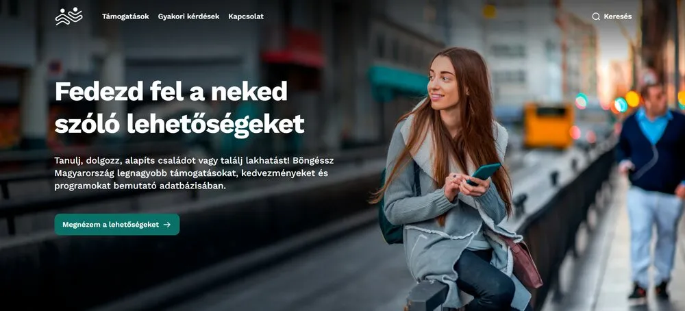 A képen az ifistart.hu kezdőoldala található, ahol a fiataloknak járó támogatásokról lehet tájékozódni.