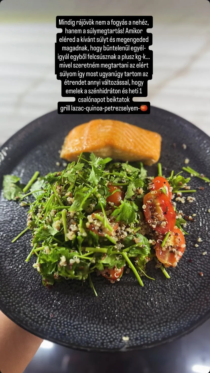 Gáspár Evelin diétájáról osztott meg képet