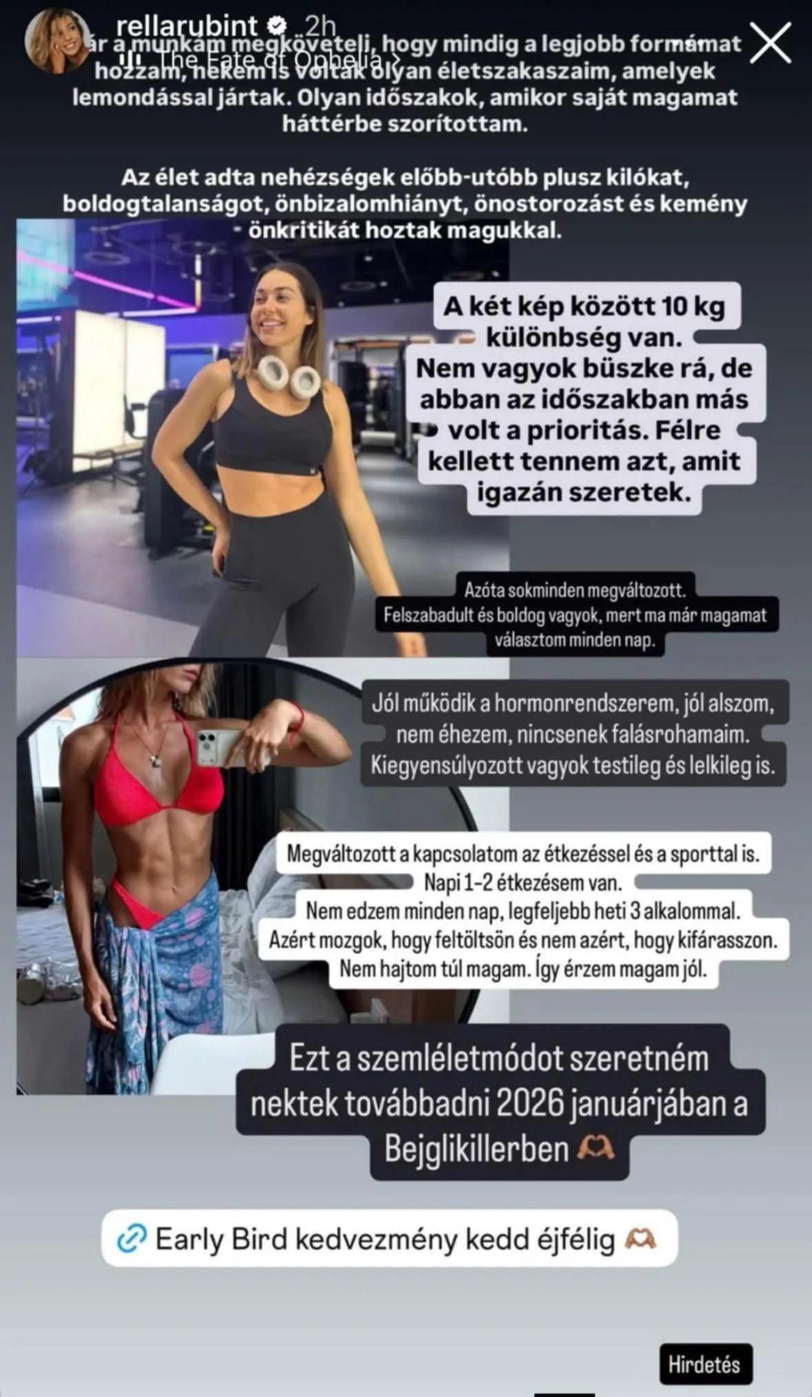 Rubint Rella 10 kilót fogyott.