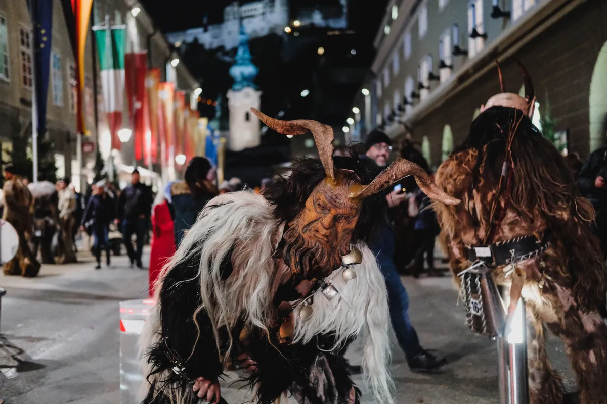 Salzburg,,Austria,-,December,5th,2018:,Krampus,Night,Parade.,People