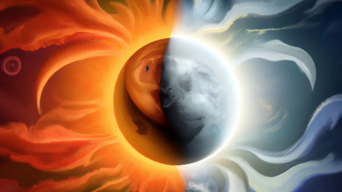 Téli napforduló Winter,Solstice,Half,Sun,Half,Moon,Image,With,Liquid,Light