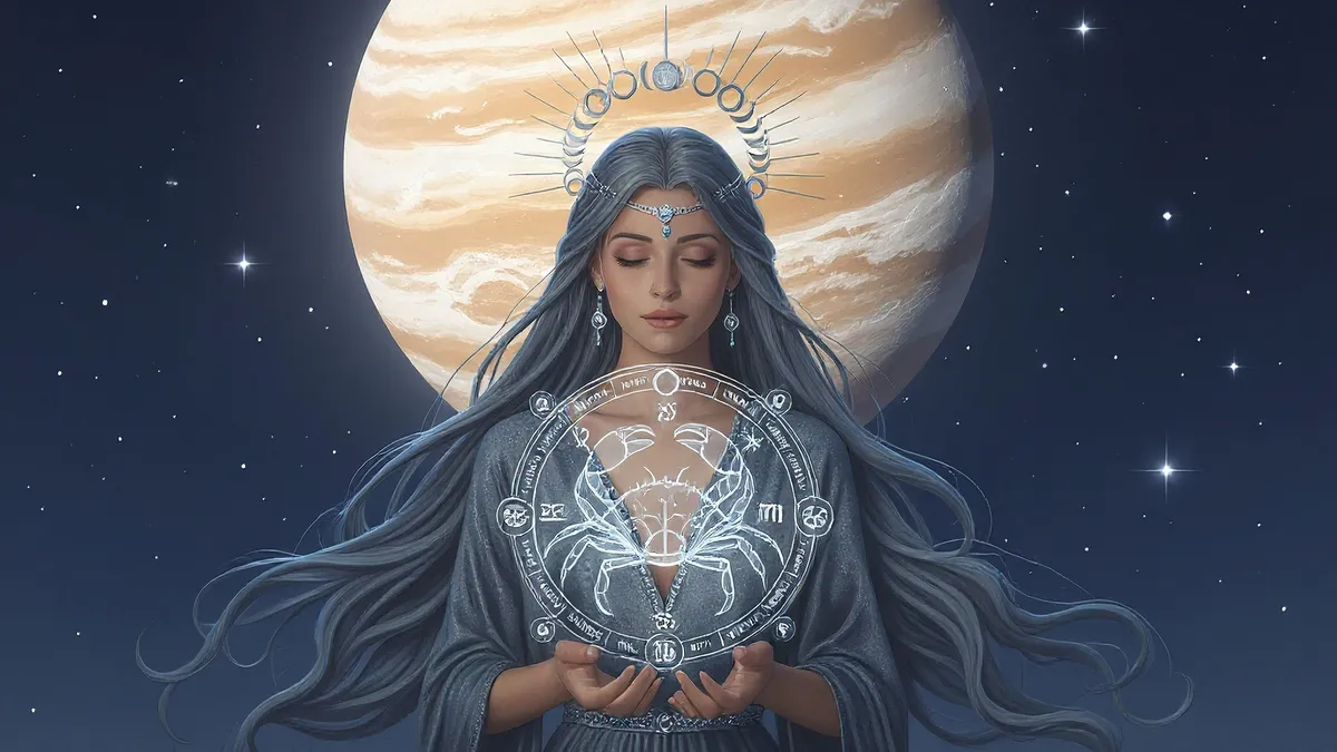 Telihold a Rák jegyében Cancer,Astrology,Woman,On,Crescent,Moon,Background