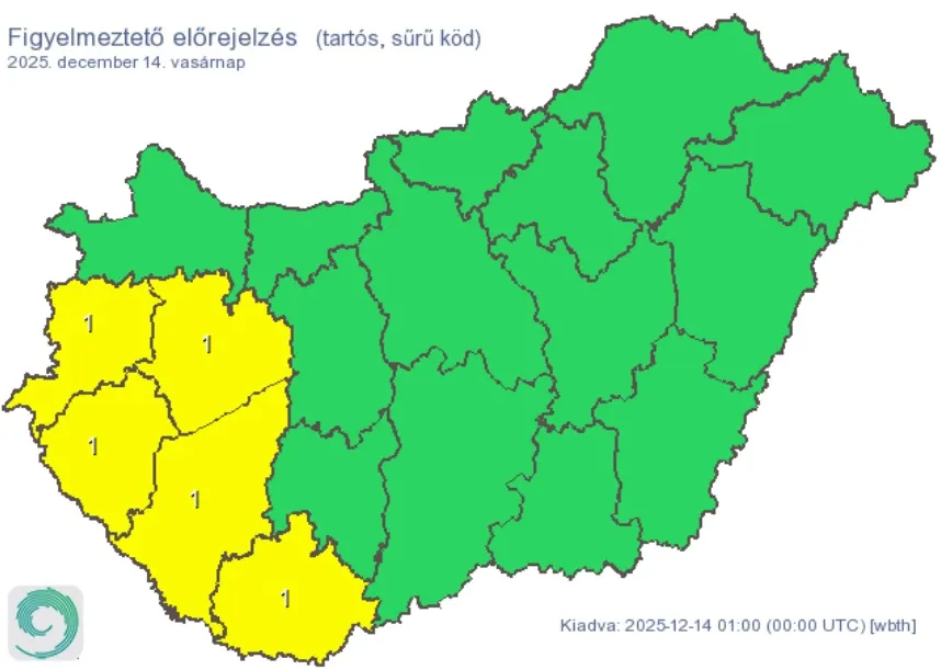 vármegyére adtak ki riasztást