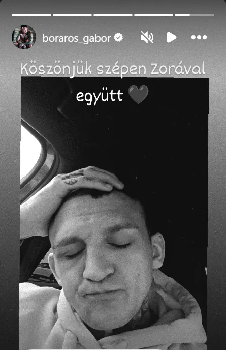 Megtörten nyilatkozott Boráros Gábor. Forrás: Instagram