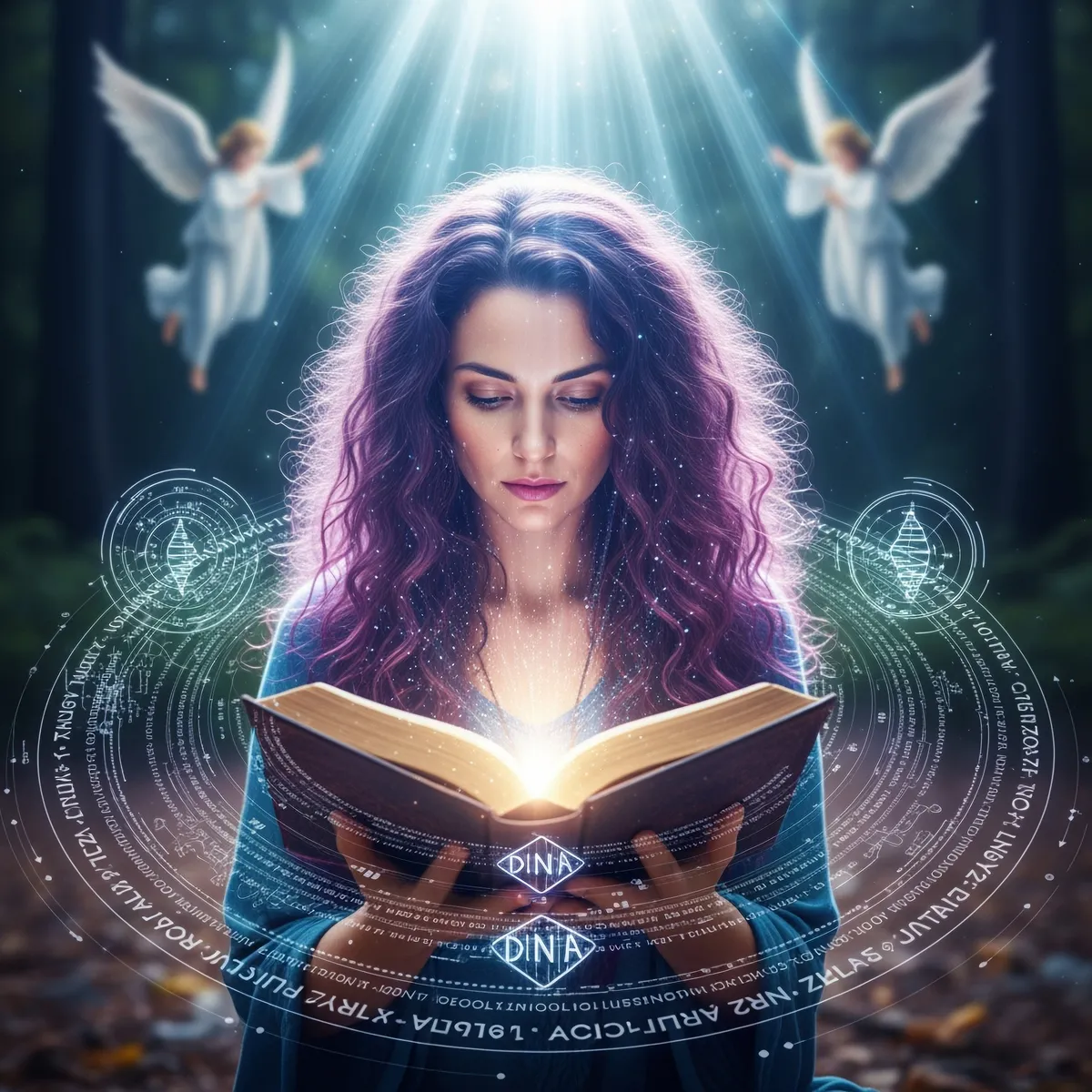 Angyali üzenet Bokeh,Photo,Of,A,Woman,With,Long,Curly,Amethyst,Colored