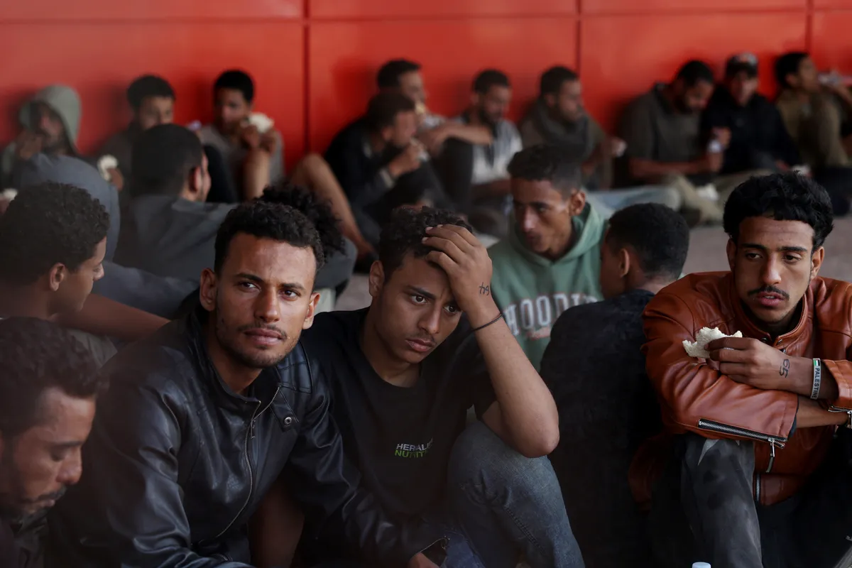 Rescued migrants arrive at Lavrio Port from Crete and Gavdos