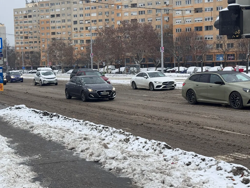 2026.01.13. Budapest havazás megállók, utak