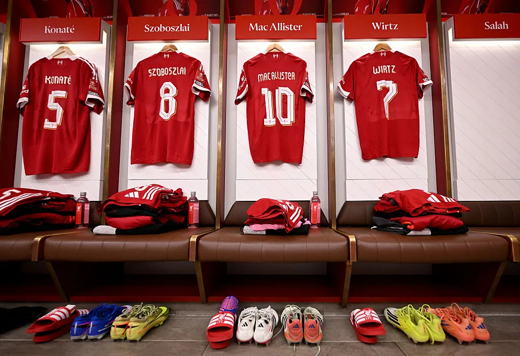 A hazai öltöző a Liverpool-Barnsley meccs előtt