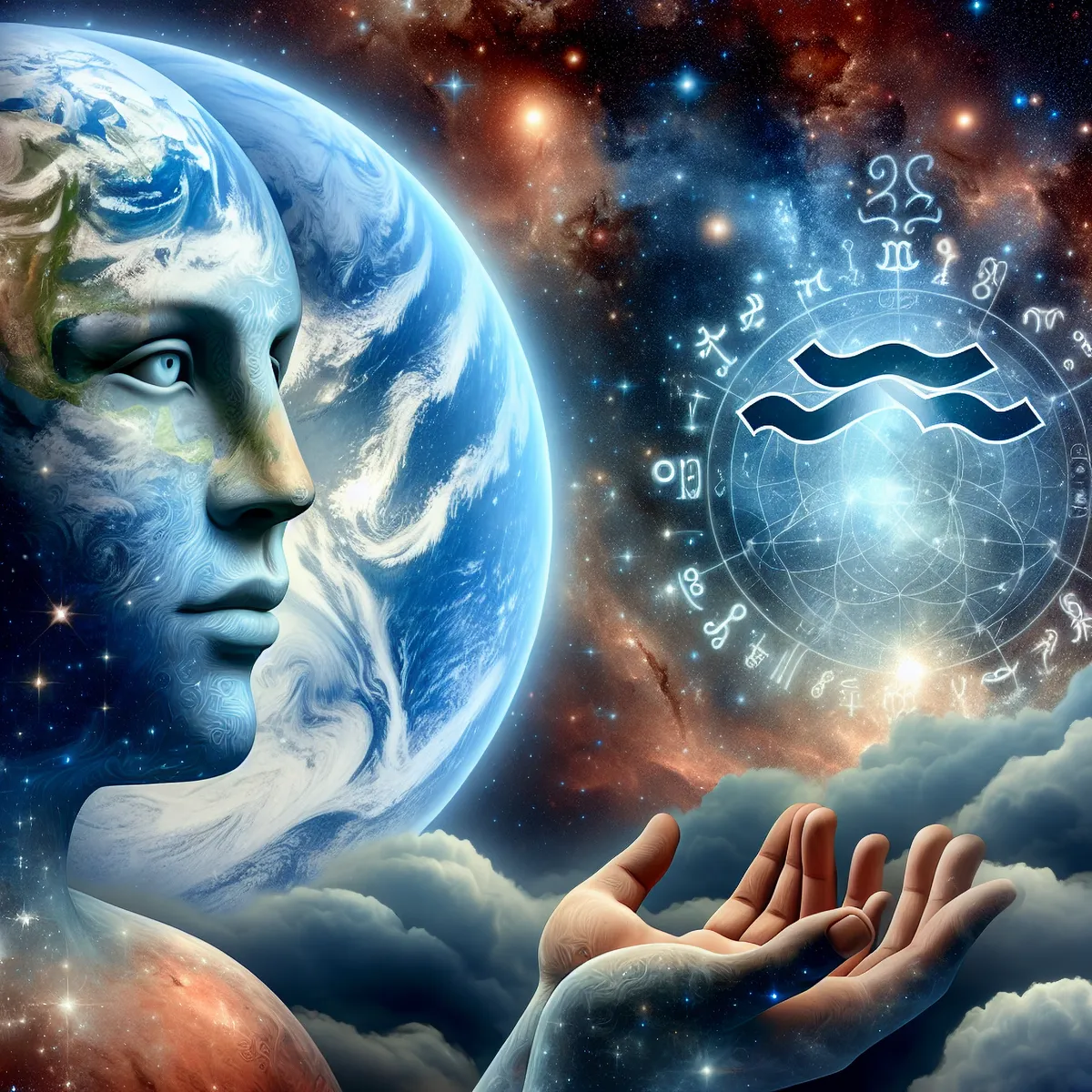 Vízöntőbe lép a Mars llustration,Of,Planet,Earth,As,A,Consciousness,Rising,In,The