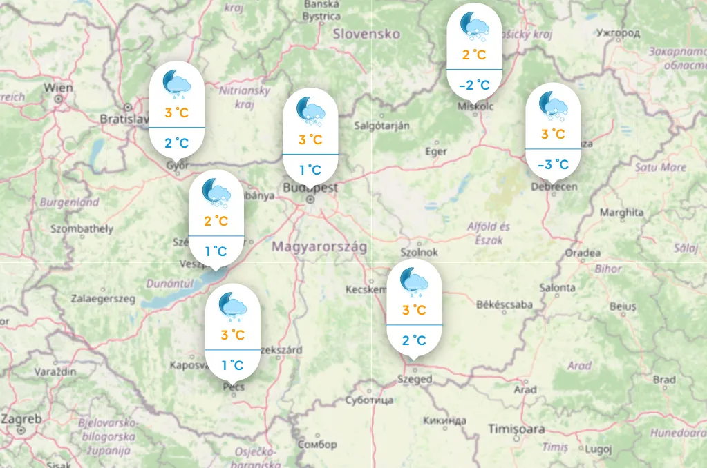 Időjárás: Mutatjuk a napi hőmérsékletet szombaton. Köpönyeg.hu