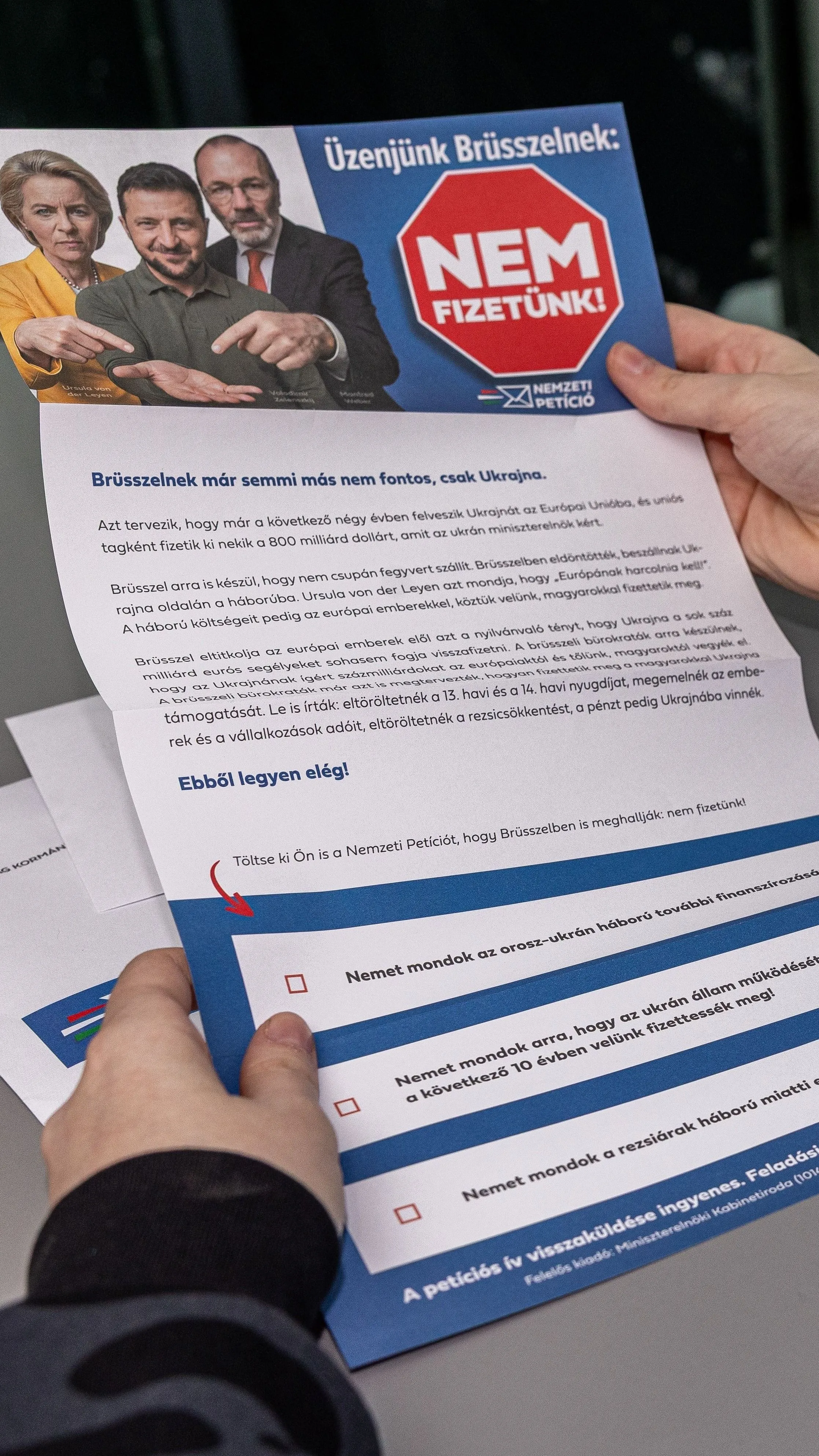 Nem Ukrajna finanszírozására és a háborúra