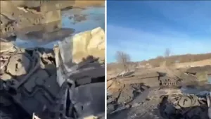 Szétlőtték Vaszilivka hídját, óriási a pusztítás – Videó