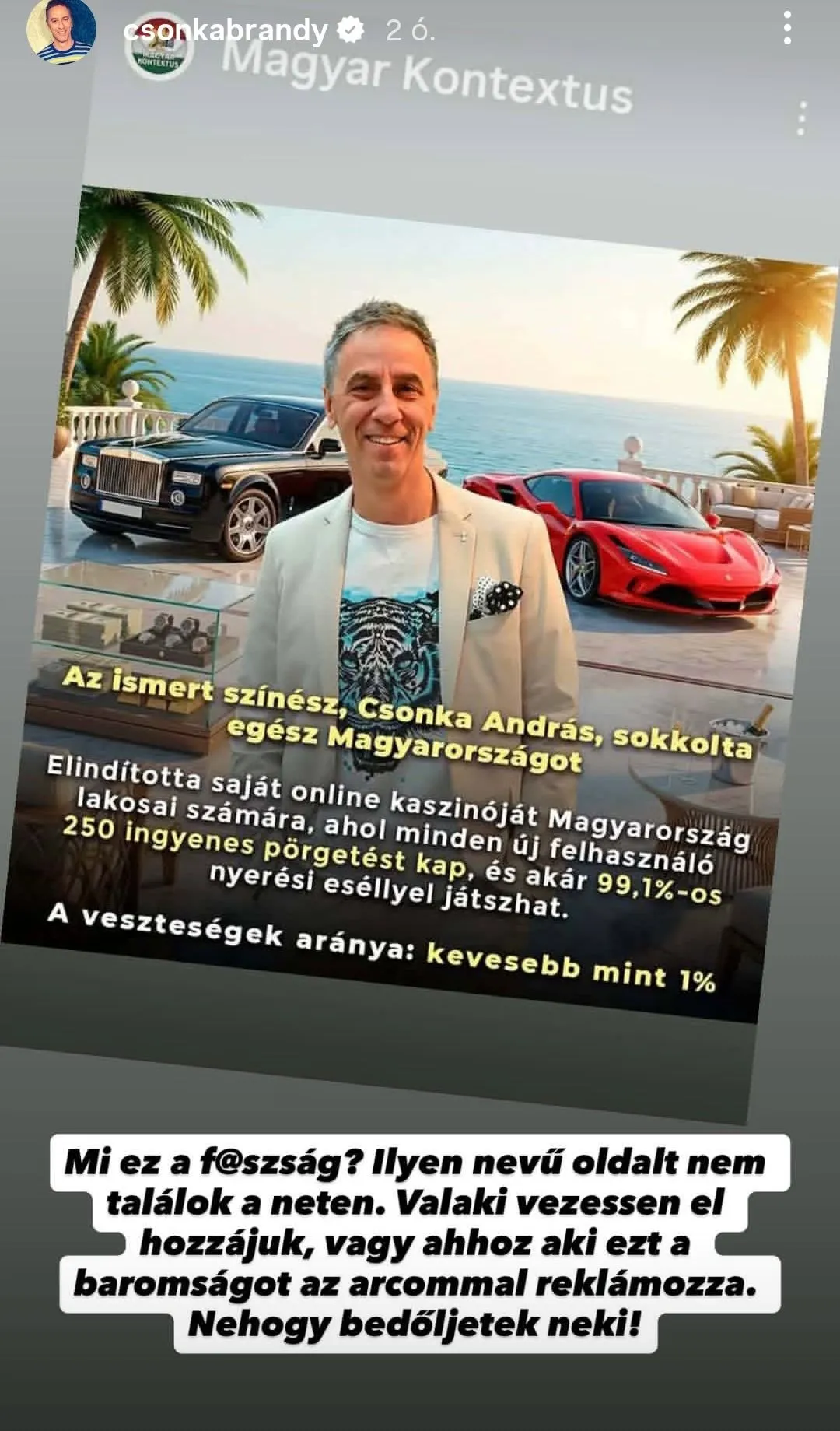 Csonka András esete rámutat az online csalások növekedő tendenciájára.