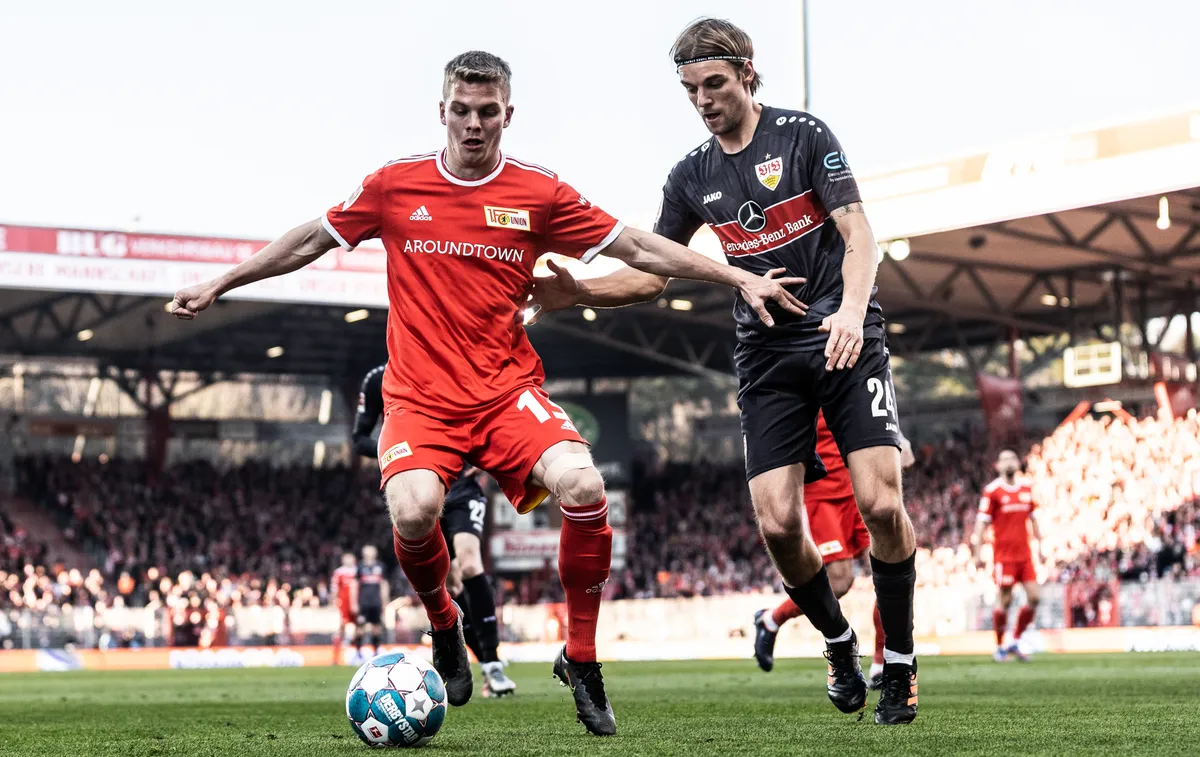 Schäfer András (balra), az Union Berin magyar labdarúgója