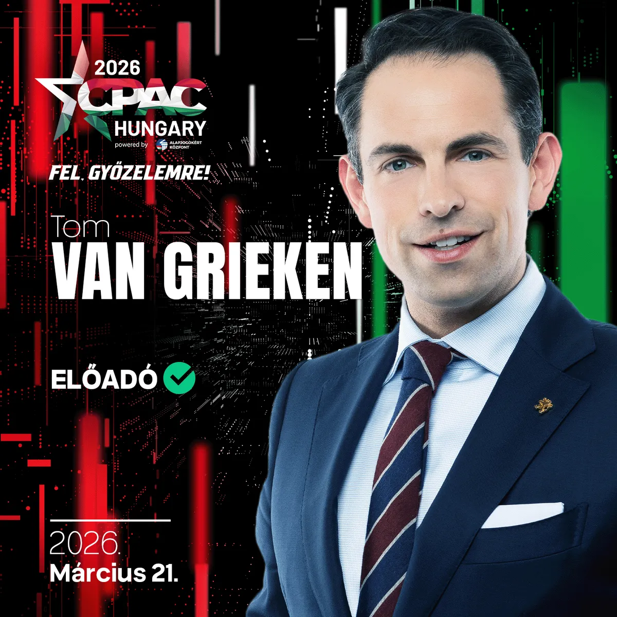 Tom Van Grieken előadó lesz az idei CPAC Hungary-n.