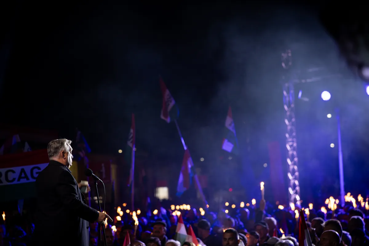 Orbán Viktor országjárásának törökszentmiklósi állomásán 