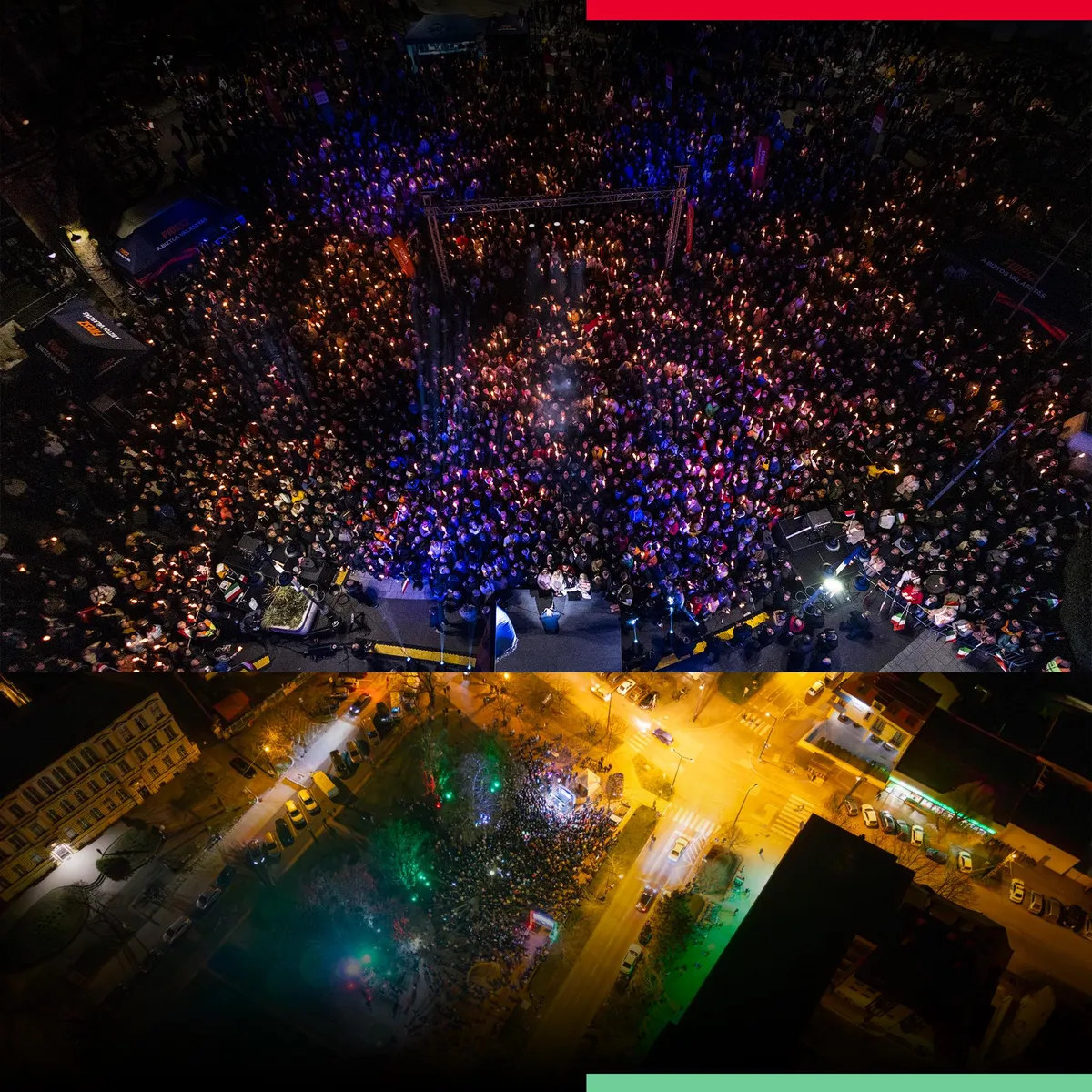 Óriási tömeg várta Orbán Viktort Kaposváron.