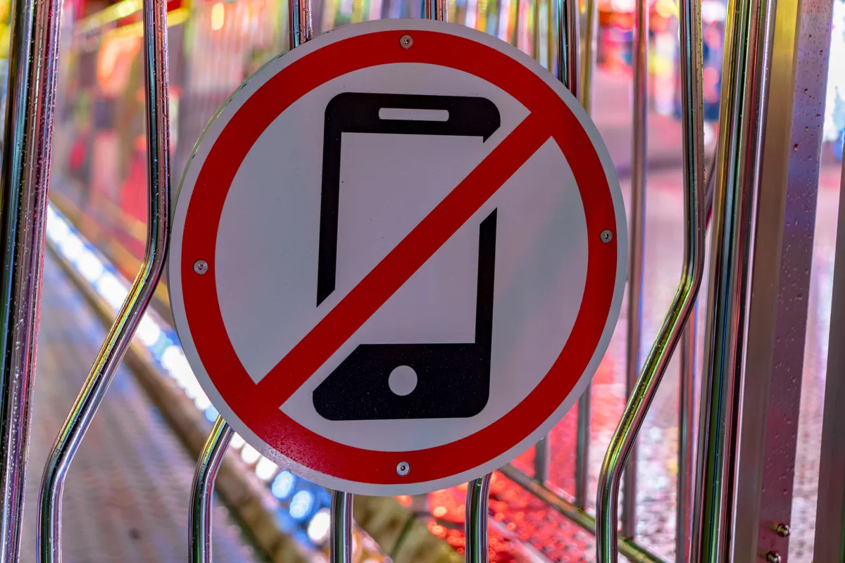 A,Sign,That,Says,No,Cell,Phone.,The,Sign,Is