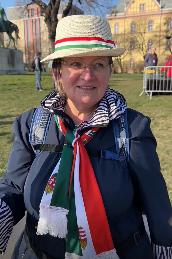 Pál Lászlóné Bürger Éva a Békemeneten