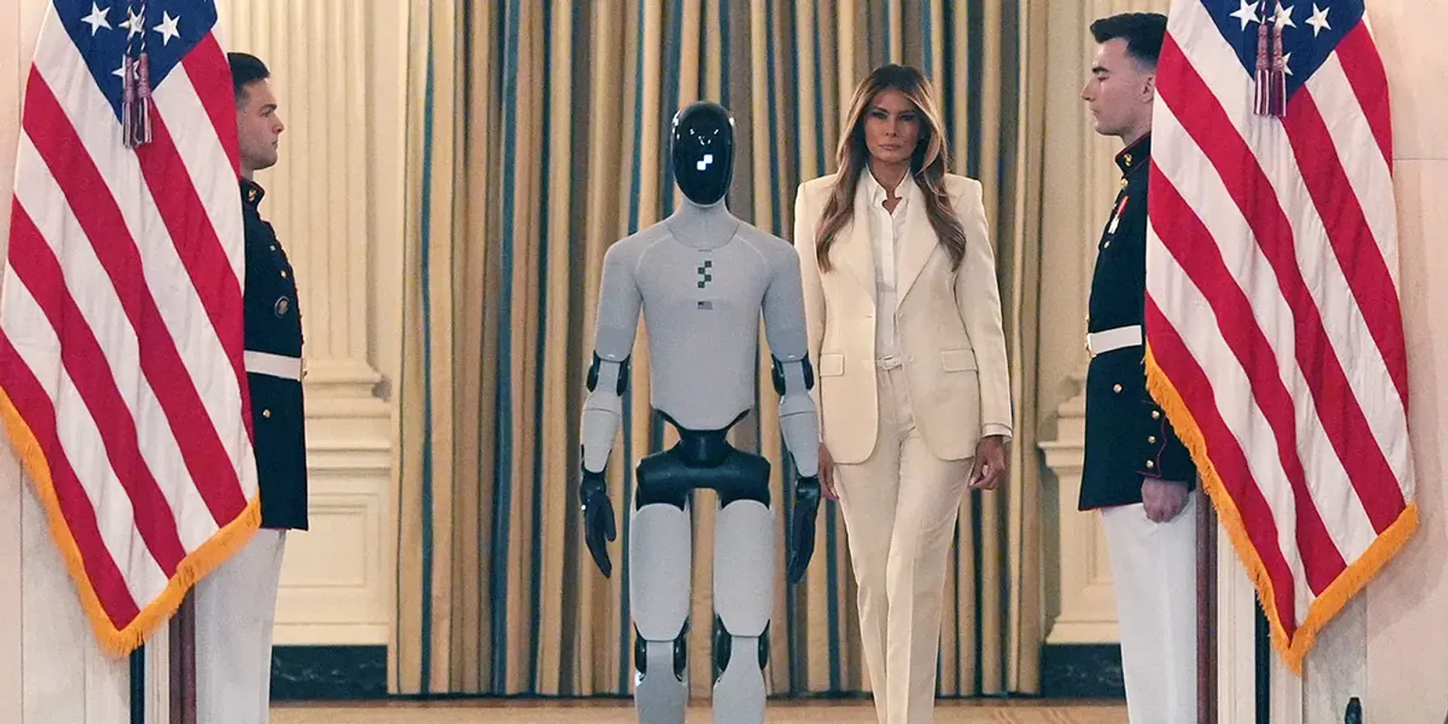 Melania Trump egy humanoid robottal sétált be a Fehér Házba