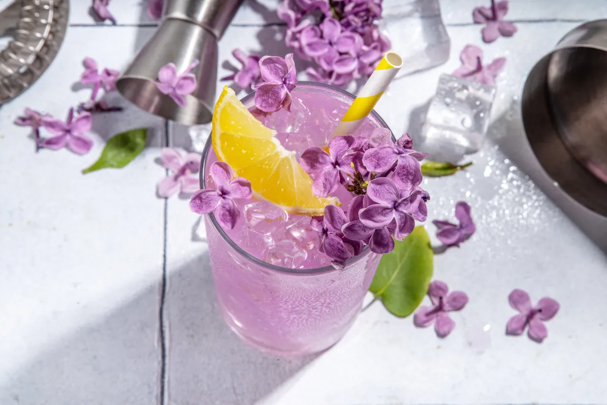 Orgona limonádé Lilac,Drink.,Alternative,Organic,Natural,Cocktail,Or,Mocktail,,Infused,Drink