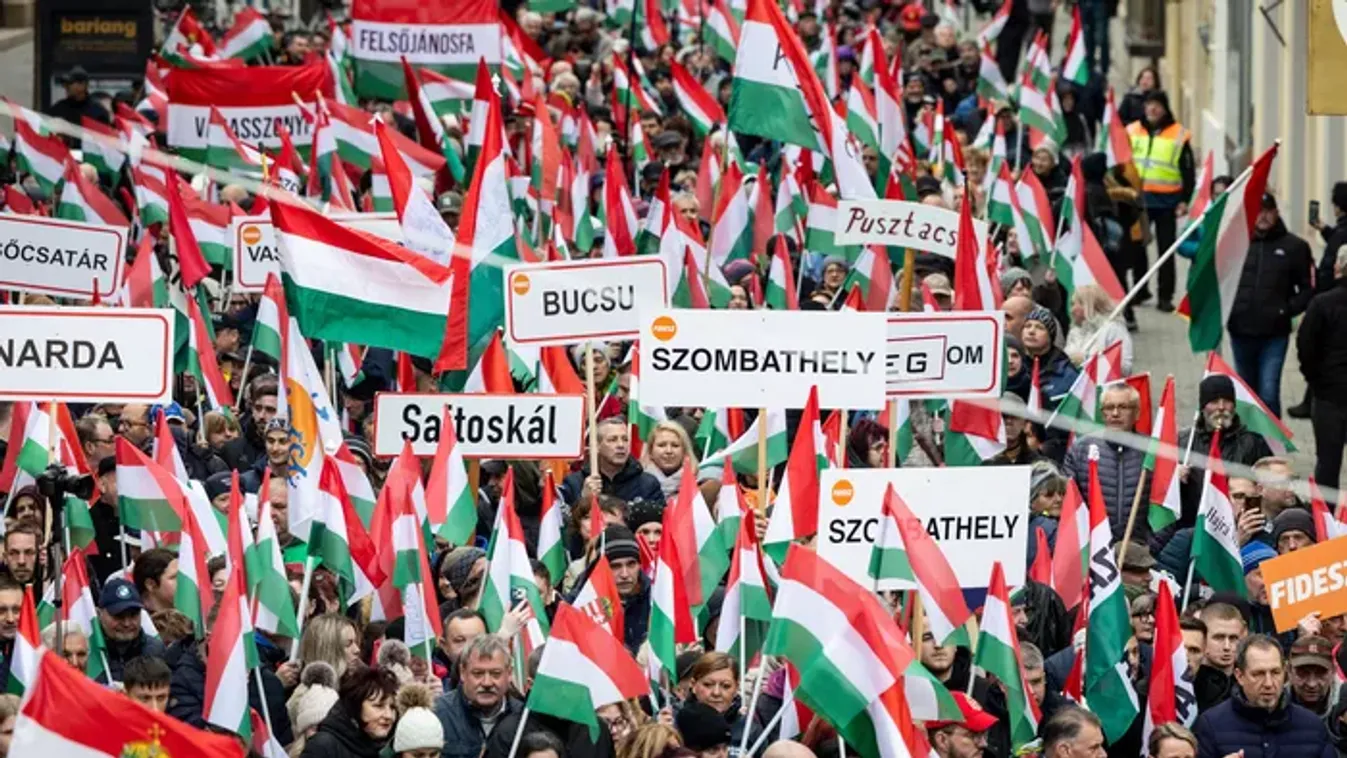 Végeláthatatlan sorok, ameddig a szem ellát: egész Szombathely utcára vonult Orbán Viktor miatt