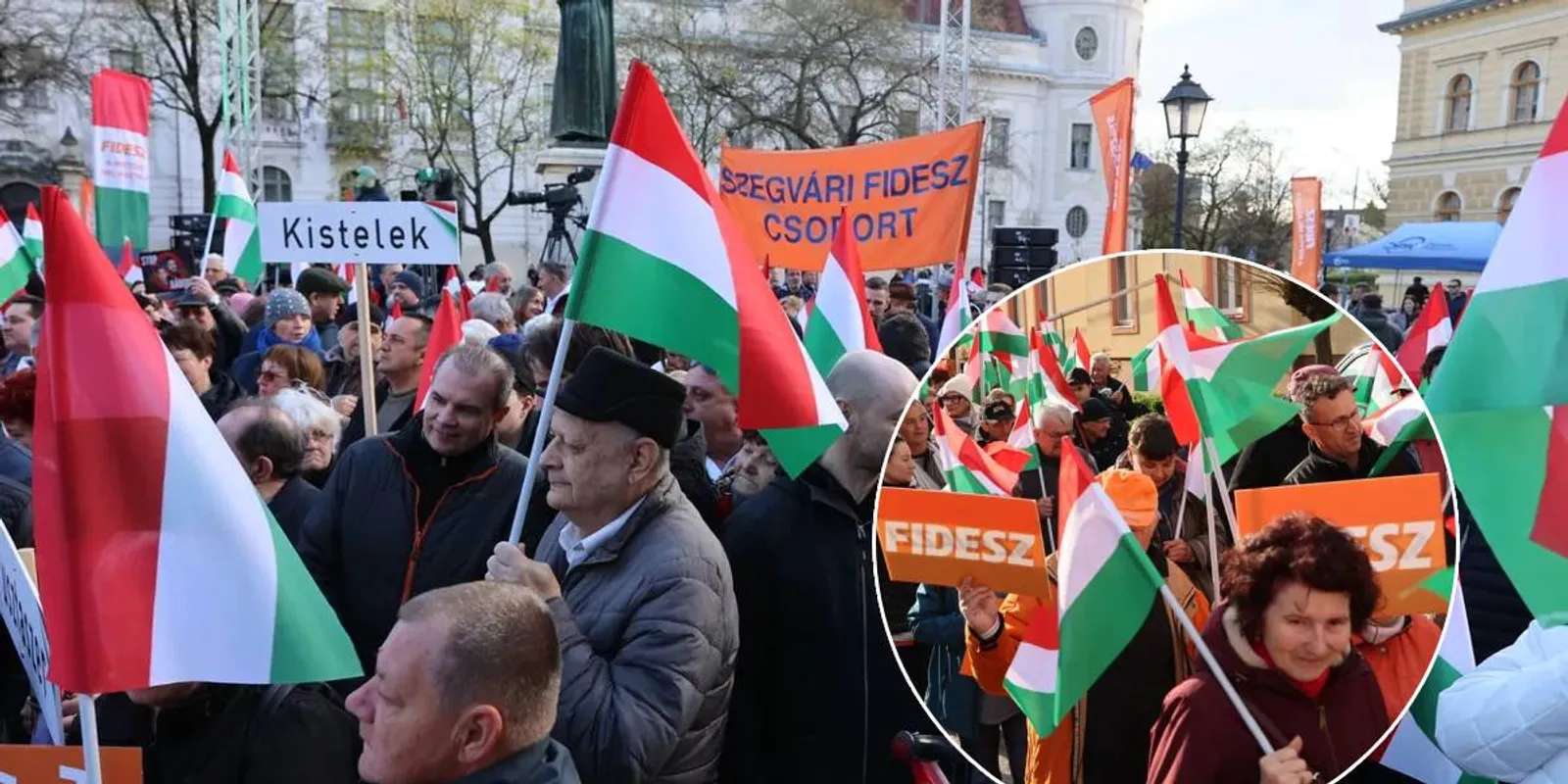 Íme az első fotók: Szentesen is tömegek várják Orbán Viktort