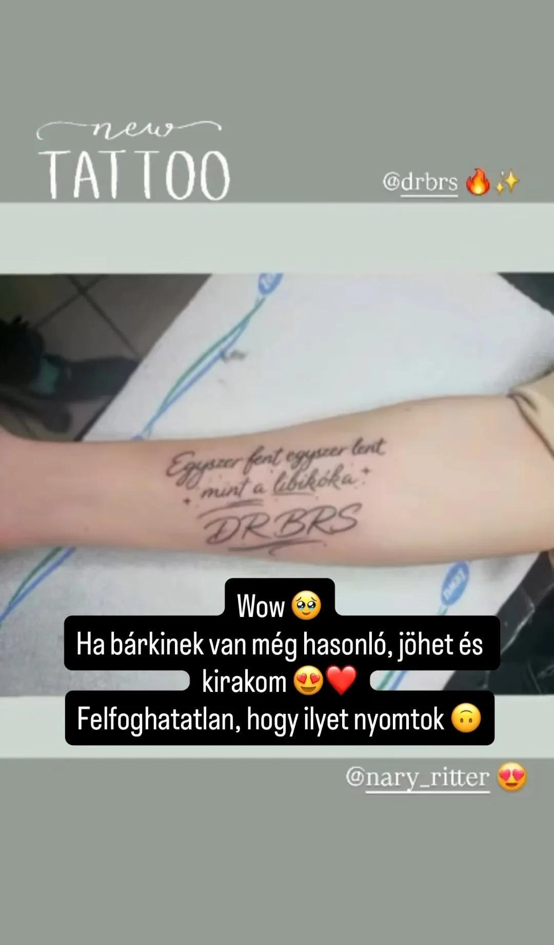 DR BRS megosztotta rajongója tetoválását, amin egyik idézete is szerepel a lemezlovasnak.