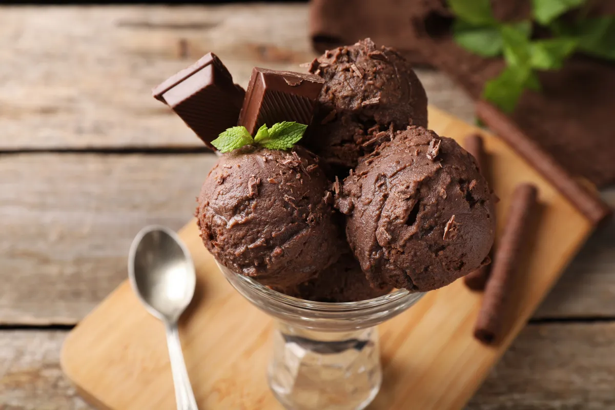 csokifagyi Tasty,Chocolate,Ice,Cream,With,Mint,In,Glass,Dessert,Bowl