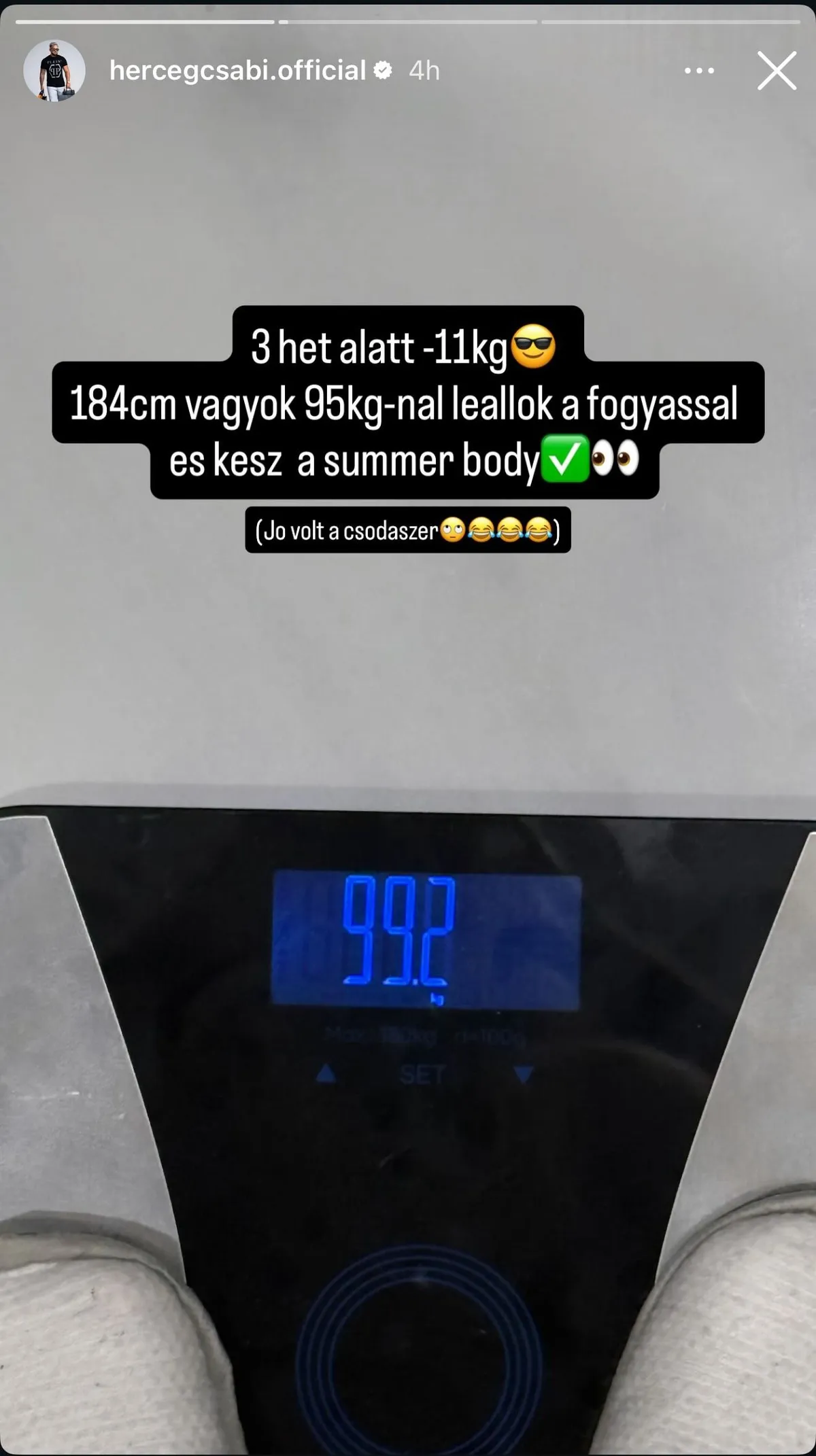 Herceg Csabi még 4 kilót akar leadni