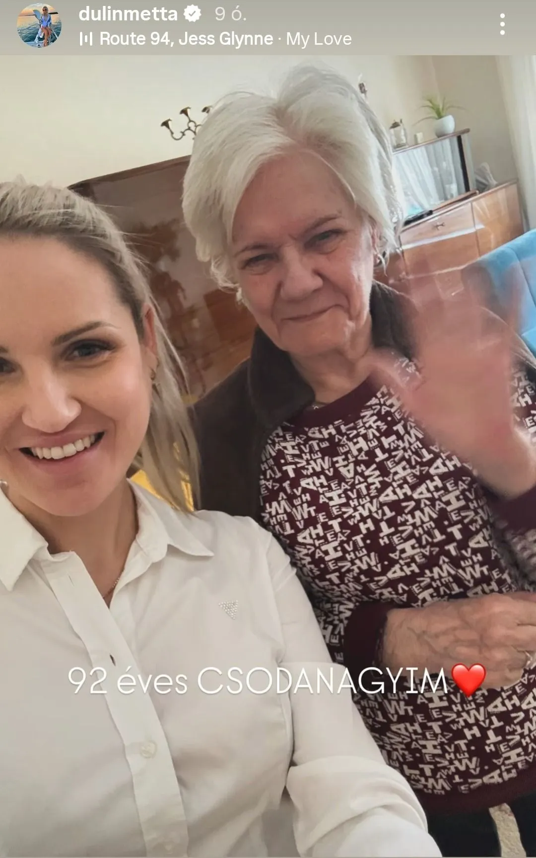 Dulin Metta nagymamája jó egészégnek örvend.