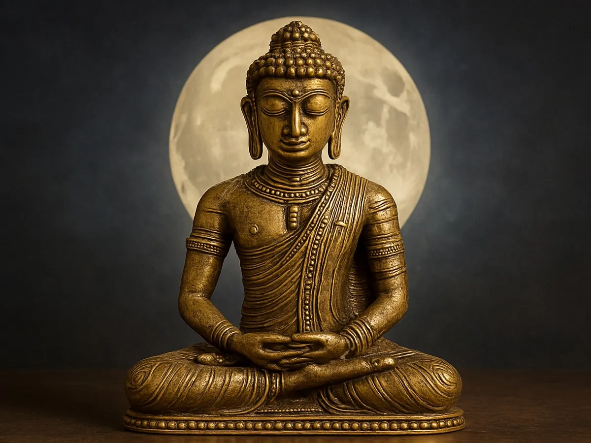 Tízmilliószoros nap Dhokra,Buddha,Mindful,Living,And,Backside,Full,Moon