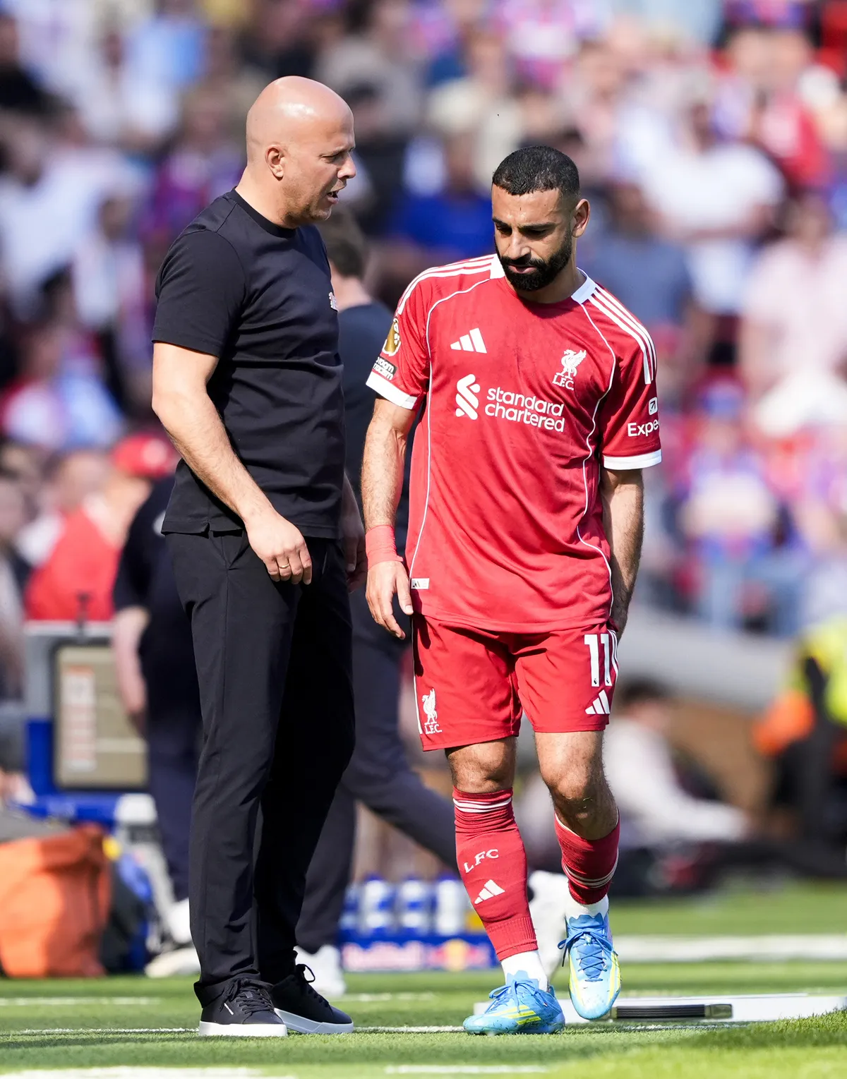 Mohamed Szalah és Arne Slot