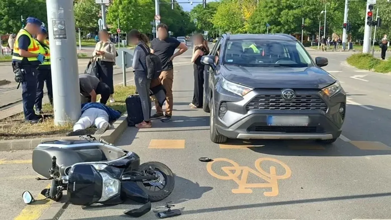 Telefonálgatással okozott motorbalesetet a gyalogos Újbudán