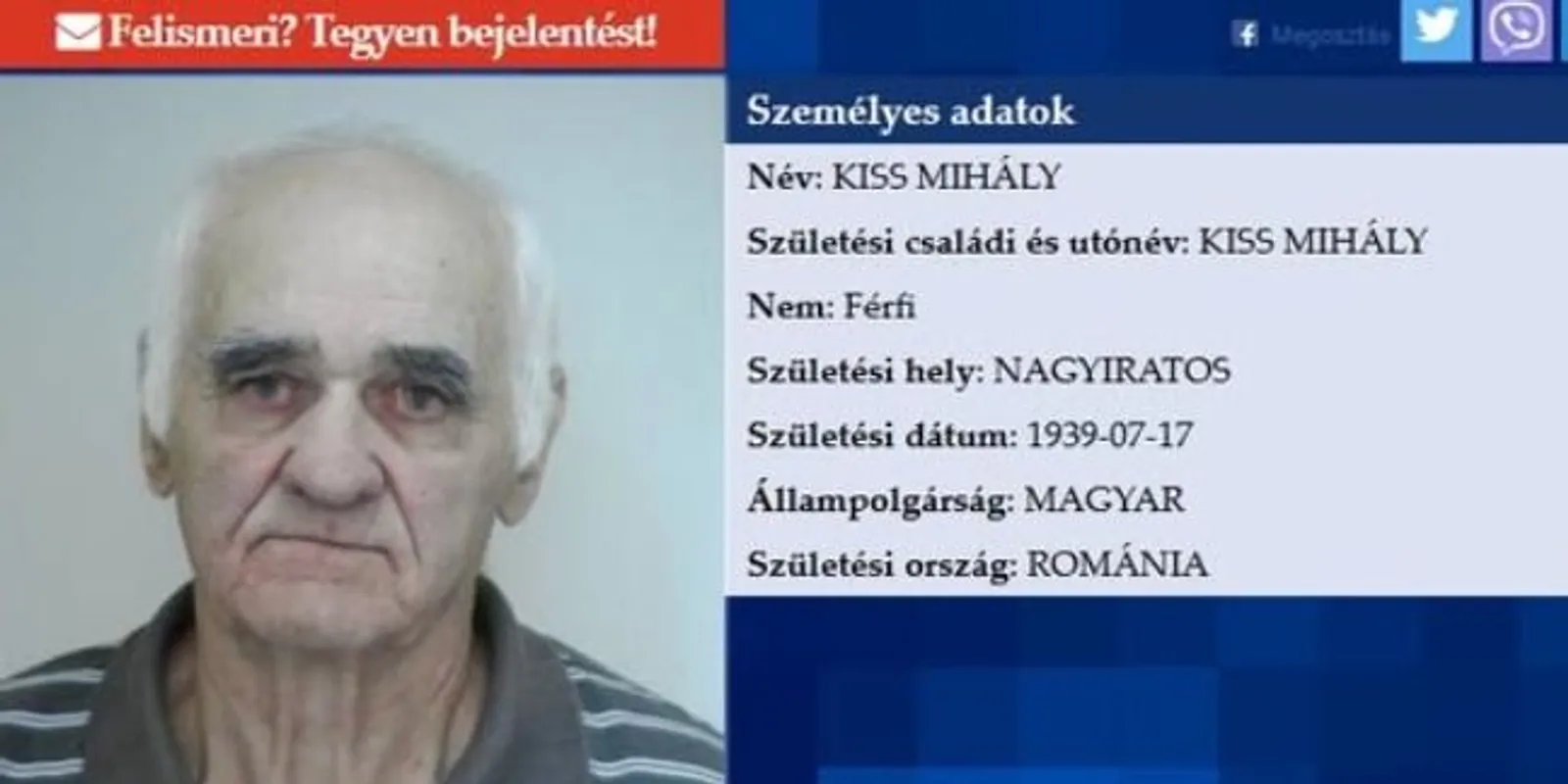 Napok óta keresik a pizsamában eltűnt 86 éves férfit!
