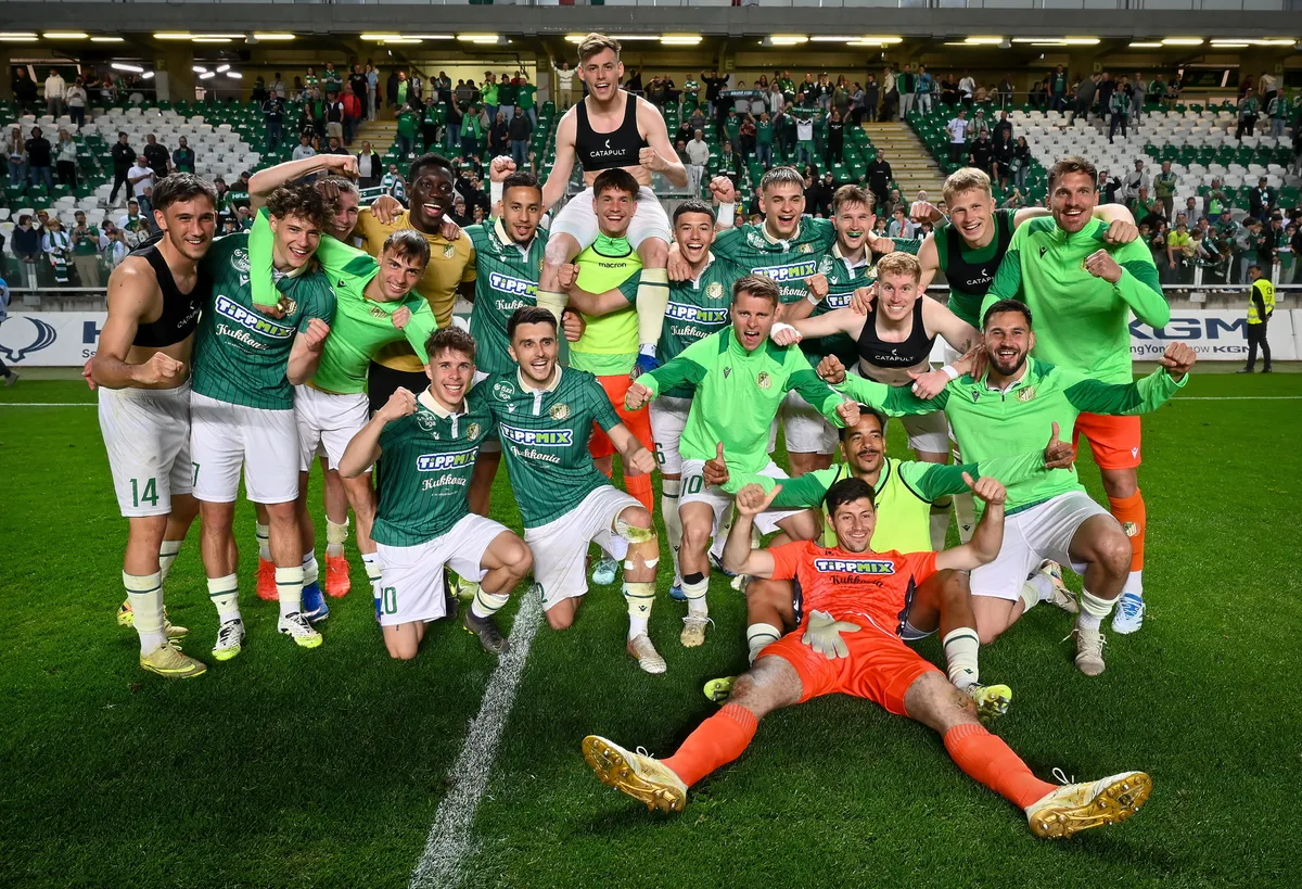 Az ETO FC Győr labdarúgóinak ünneplése