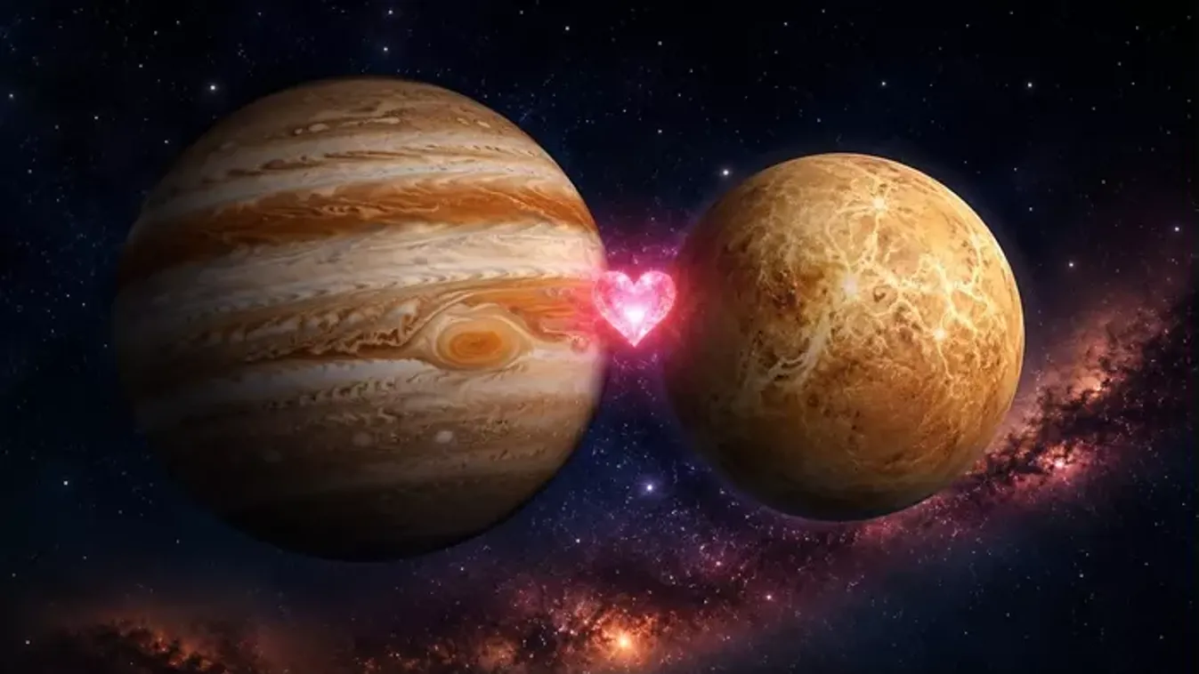 A Jupiter szerelmes csókot ad a Vénusznak