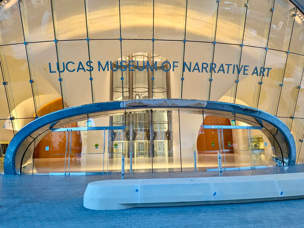 05/05/2026 GENERAL VIEW: An exclusive look inside the highly anticipated $1B Lucas Museum of Narrative Art in Los Angeles ahead of its September 2026 opening. The upcoming art museum in Los Angeles' Exposition Park, is founded by filmmaker George Lucas an