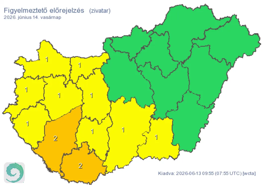 Kaotikus időjárásra kell készülni a hétvége végéhez közeledve: két vármegyében is narancssárga veszélyjelzést közöltek